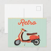 Retro Scooter bike vintage postcard Briefkaart (Voorkant / Achterkant)