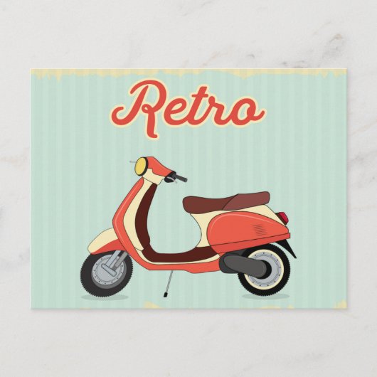 Retro Scooter bike vintage postcard Briefkaart (Voorkant)