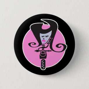retro scooter biker ronde button 5,7 cm