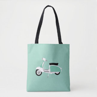 Retro-scooter boodschappentas tote bag