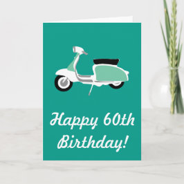 Retro Scooter Happy 60ste Verjaardag Kaart
