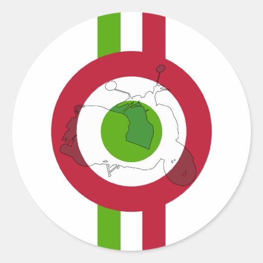 Retro Scooter Mod Sticker (Voorkant)