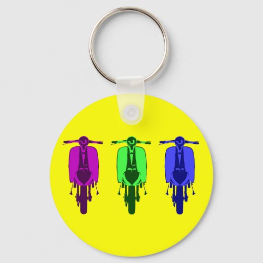 Retro Scooter Pop art versie Sleutelhanger (Voorkant)