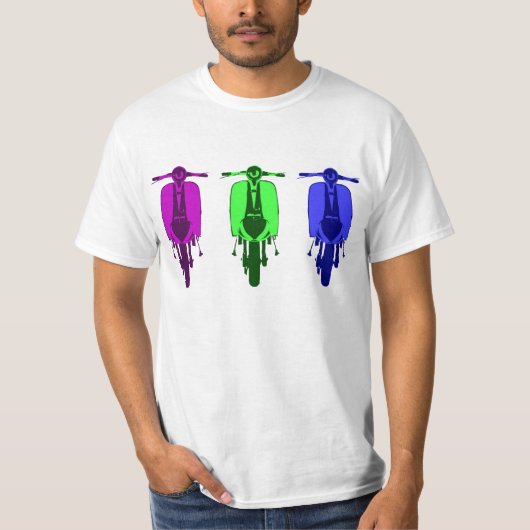 Retro Scooter Pop art versie T-shirt (Voorkant)