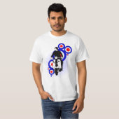 Retro scooter Rider op mod Target art T-shirt (Voorkant volledig)