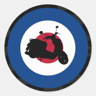 Retro Scooter Silhouet Sticker