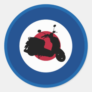 Retro Scooter Silhouet Sticker