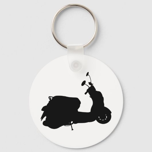 Retro Scooter Silhouette Sleutelhanger (Voorkant)