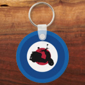 Retro Scooter Silhouette Sleutelhanger (Voorkant)