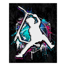 Retro Scooter - Stuntscooter - Kick Stunt Scooter Perfect Poster