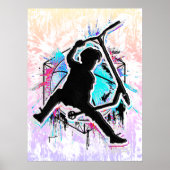 Retro Scooter - Stuntscooter - Kick Stunt Scooter Poster (Voorkant)