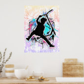 Retro Scooter - Stuntscooter - Kick Stunt Scooter Poster (Keuken)