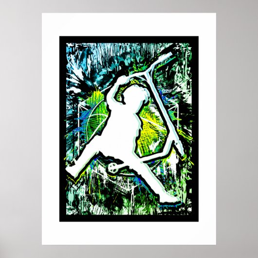 Retro Scooter - Stuntscooter - Kick Stunt Scooter Poster (Voorkant)