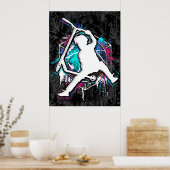 Retro Scooter - Stuntscooter - Kick Stunt Scooter Poster (Keuken)