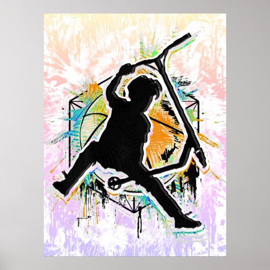 Retro Scooter - Stuntscooter - Kick Stunt Scooter Poster (Voorkant)