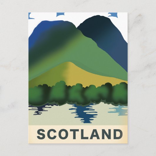 Retro Scotland vakantie art Briefkaart (Voorkant)