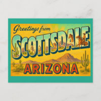 Retro Scottsdale Arizona ansichtkaart