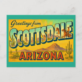 Retro Scottsdale Arizona Ansichtkaart Briefkaart