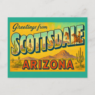 Retro Scottsdale Arizona ansichtkaart Briefkaart