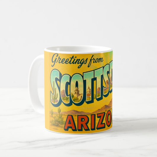 Retro Scottsdale Arizona Mug Koffiemok (Voorkant links)