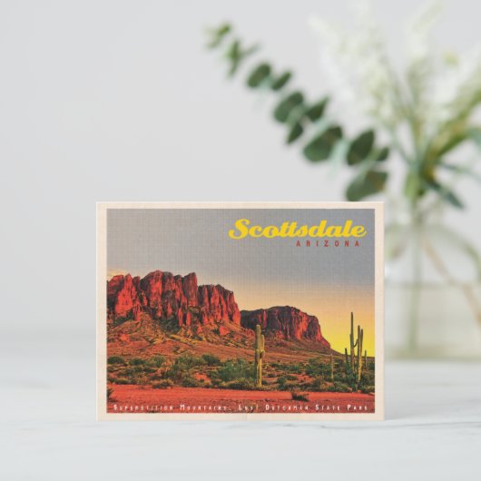 Retro Scottsdale Desert Briefkaart (Staand voorkant)