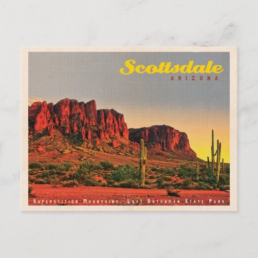 Retro Scottsdale Desert Briefkaart (Voorkant)
