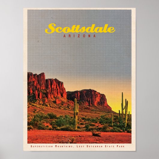 Retro Scottsdale Desert Poster (Voorkant)