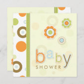 Retro Scrapbook Baby shower-uitnodiging Kaart (Voorkant / Achterkant)