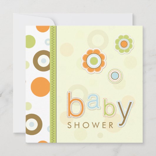Retro Scrapbook Baby shower-uitnodiging Kaart (Voorkant)