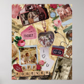 Retro Scrapbook Best Friends Forever Photo Collage Poster (Voorkant)
