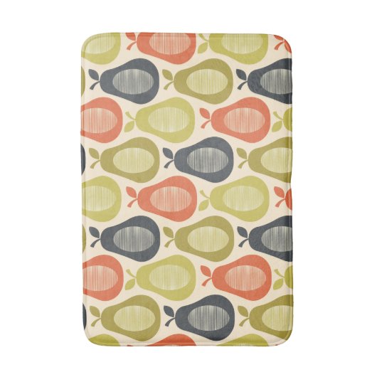 Retro Scribble Pears Patroon Badmat (Voorkant Verticaal)