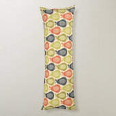 Retro Scribble Pears Patroon Lichaamskussen (Achterkant (Verticaal))