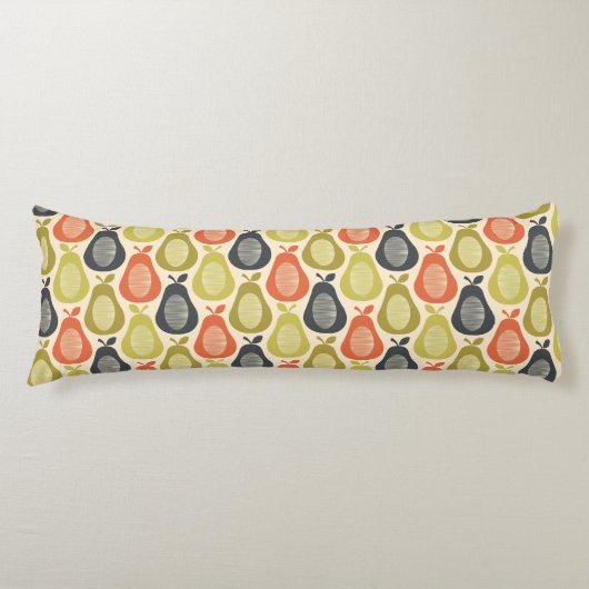 Retro Scribble Pears Patroon Lichaamskussen (Voorkant)