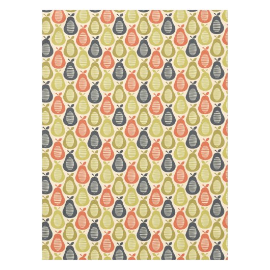 Retro Scribble Pears Patroon Tafelkleed (Voorkant)