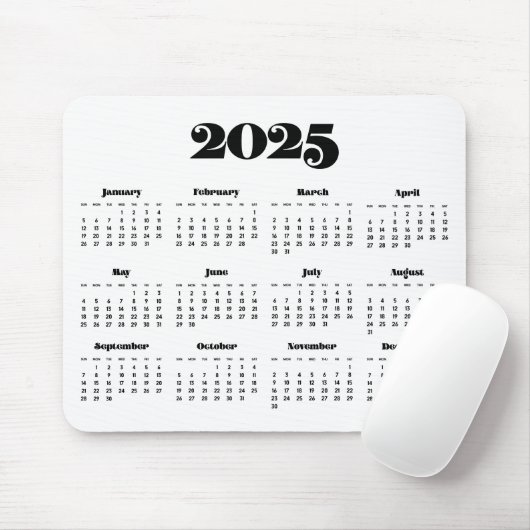 retro script 2023 kalender muismat (Met muis)
