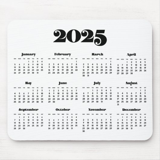 retro script 2023 kalender muismat (Voorkant)