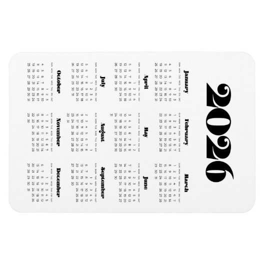 retro script 2024 kalender magneet (Horizontaal)