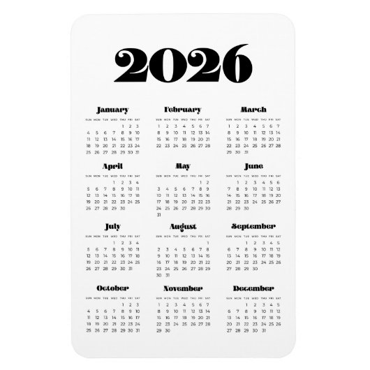 retro script 2024 kalender magneet (Verticaal)