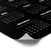  retro script 2025 Black Calendar Poster (Hoek)
