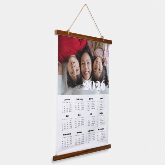 retro script 2025 fotokalender hangend wandkleed (Gebogen)