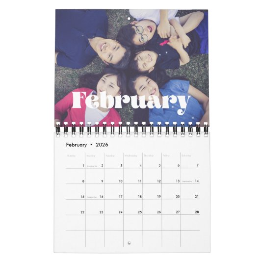 retro script 2026 familiefoto kalender (Feb 2026)