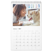 Retro script 2027 gezinsfoto kalender (Jan 2027)