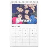 Retro script 2027 gezinsfoto kalender (Feb 2027)