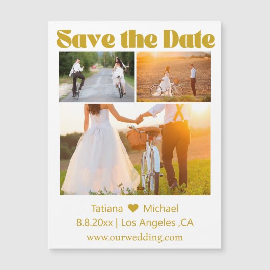 retro script 3 foto's collage opslaan van de datum (Voorkant)