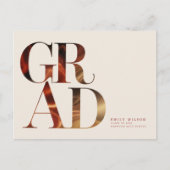 Retro Script Afstudeeraankondiging Middelbare Scho Briefkaart (Voorkant)