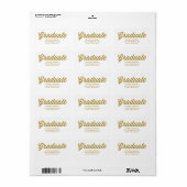 Retro Script | Afstudeeradreslabel Etiket (Full Sheet)