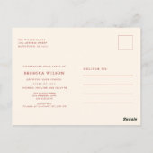 Retro Script Afstudeerfoto Afstudeeruitnodiging Briefkaart (Achterkant)