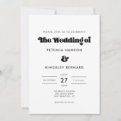 Retro Script Alles in één bruiloft Kaart (Voorkant)