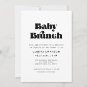  Retro Script Baby Brunch Kaart (Voorkant)
