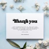 Retro Script-Baby shower Bedankkaart